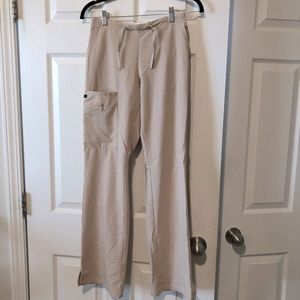 Khaki colored scrub pants
